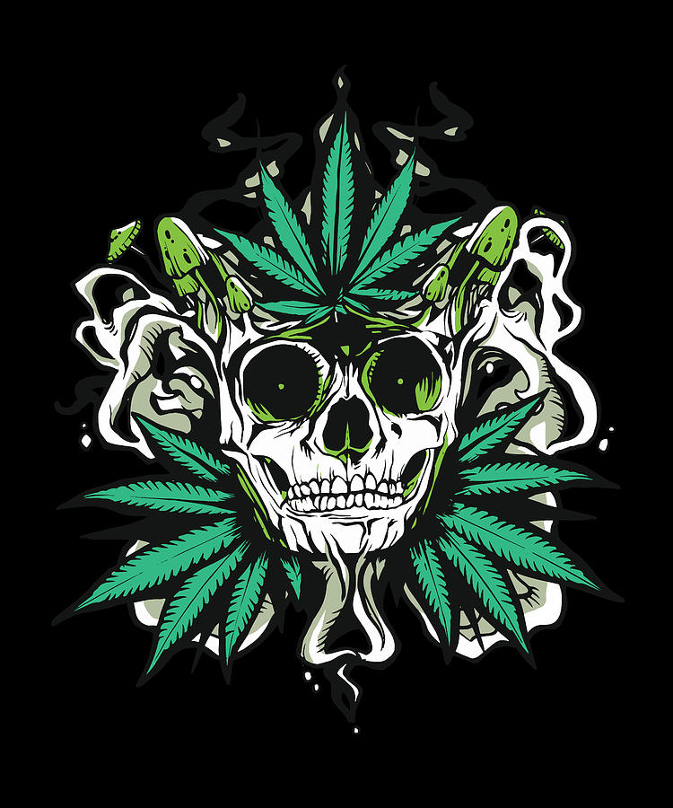 Marijuana Skull Digital Art by Manuel Schmucker - Fine Art America