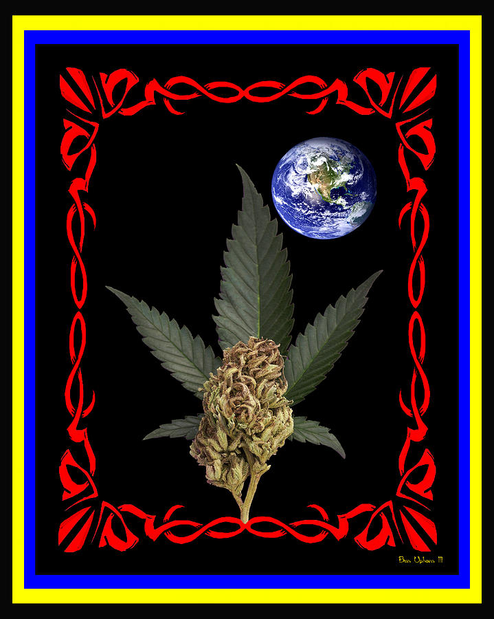 Marijuana World #1 in a 3 Color Frame Photograph by Ben Upham III
