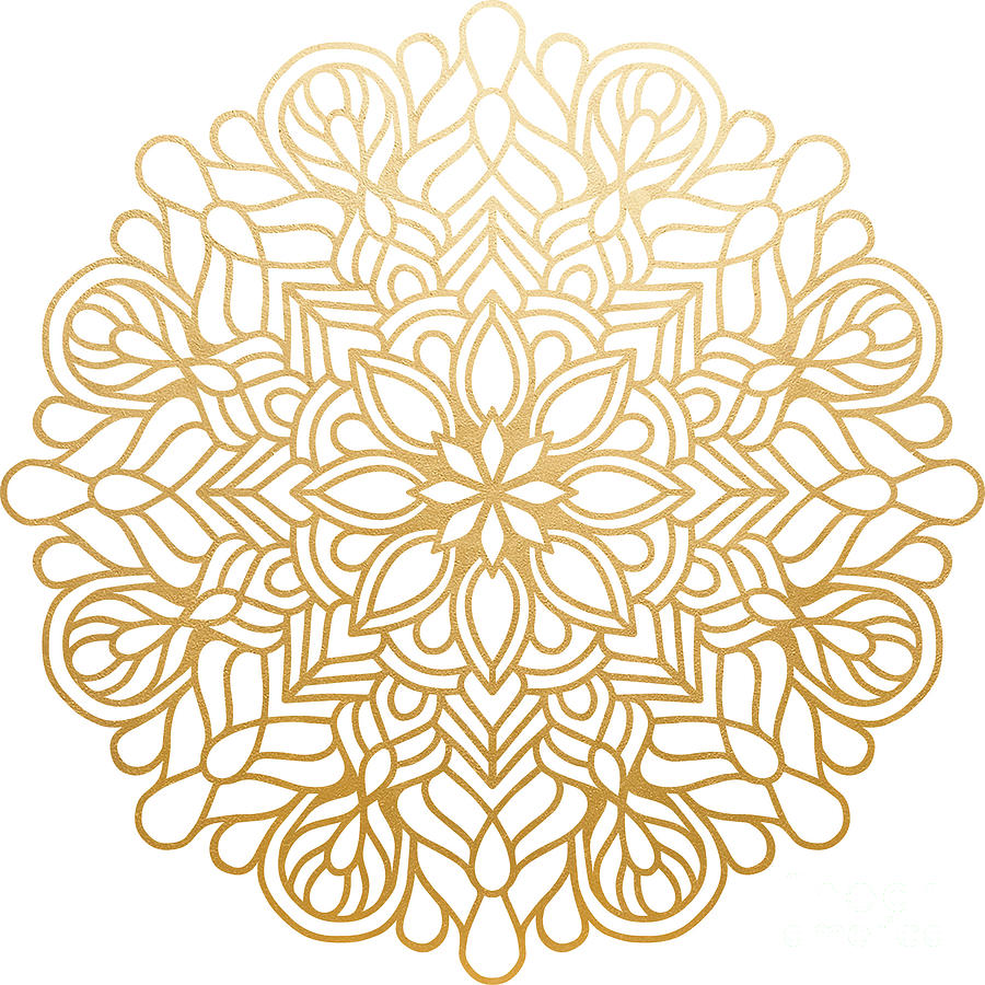 Marikata - Artistic Golden Mandala Pattern Digital Art by Sambel Pedes