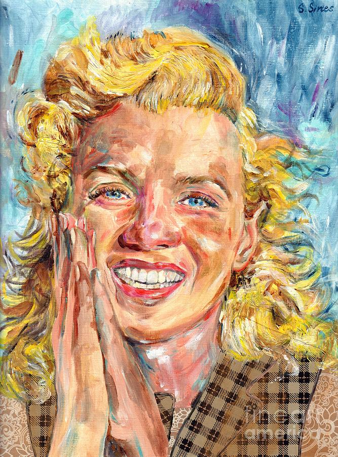 Marilyn Monroe Painting - Marilyn And Blue Sky by Suzann Sines