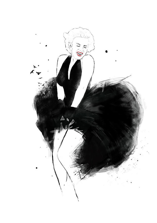 Black And White Drawing - Marilyn by Balazs Solti