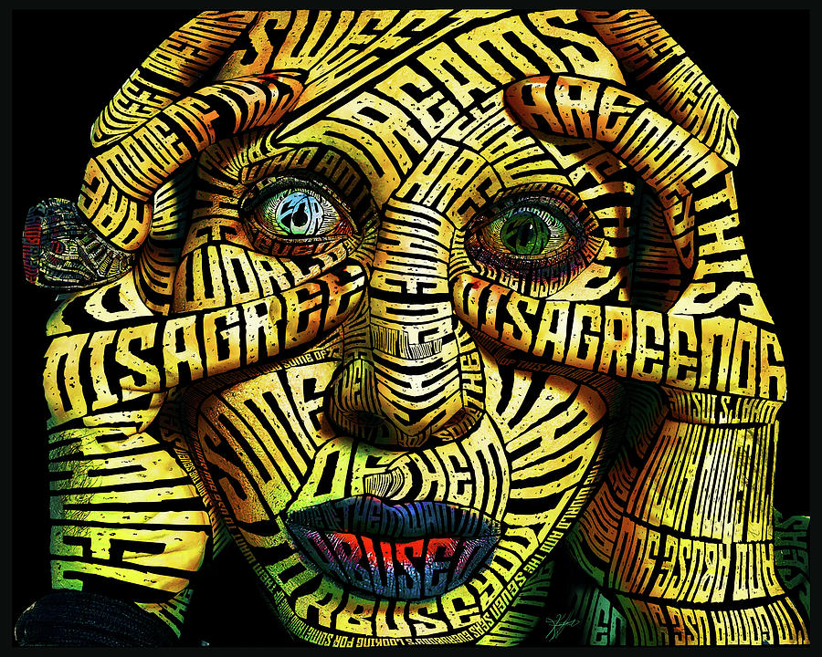 Marilyn Manson Typography Portrait Digital Art By Kristina Hamilton