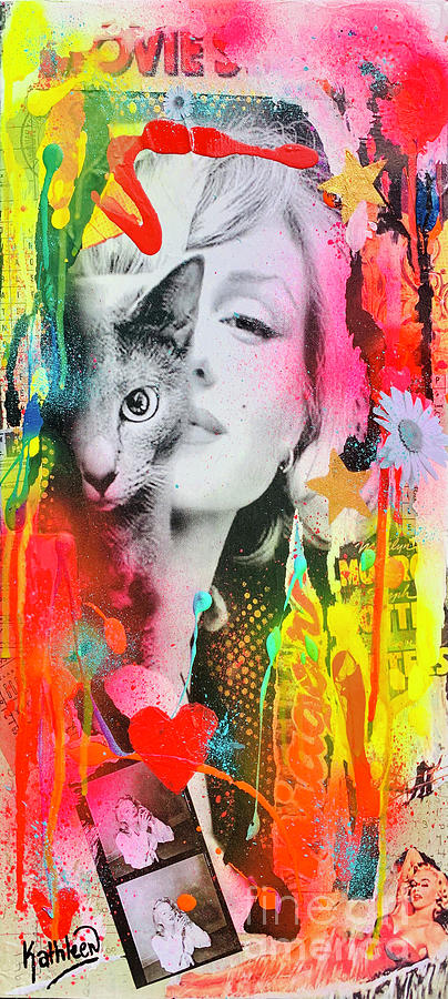 Marilyn Monroe and The Cat Painting by Kathleen Artist PRO