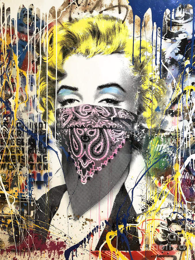 Marilyn Monroe Bandanna Face Mask Painting by My Banksy