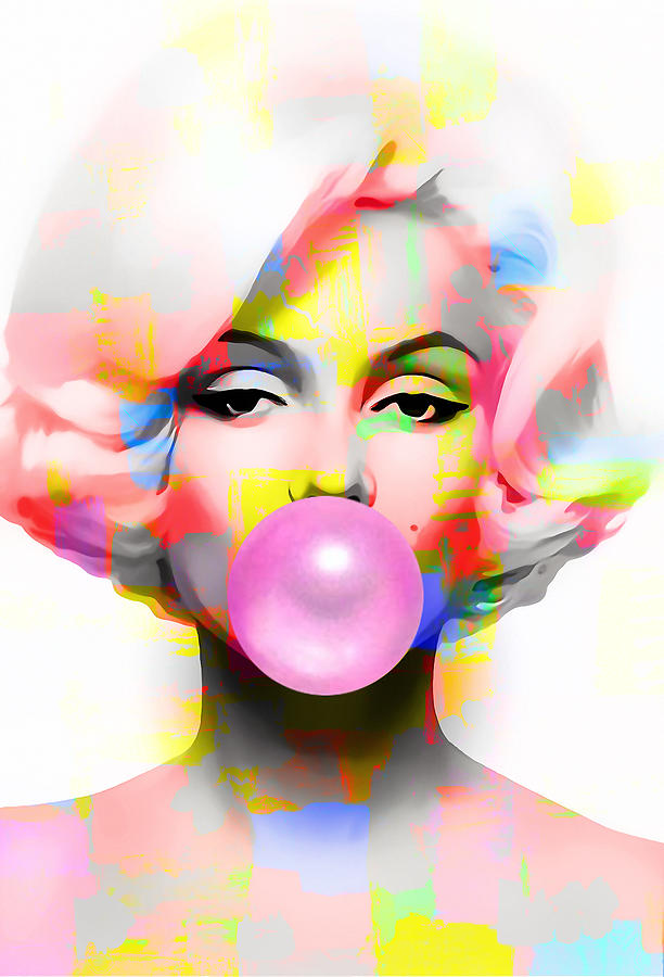 Marilyn Monroe Mixed Media - Marilyn Monroe Bubble Gum by Marvin Blaine