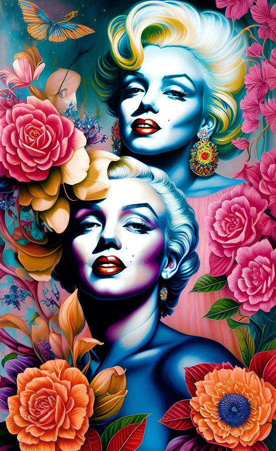 Marilyn Monroe - Famous Celebrities Flower Series Digital Art by Cody ...