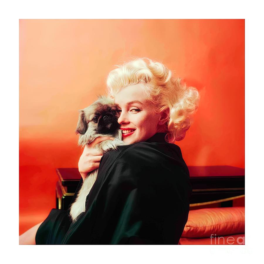 Marilyn Monroe Goes Oriental With Her Pekingese Painting By Julie Kelly 