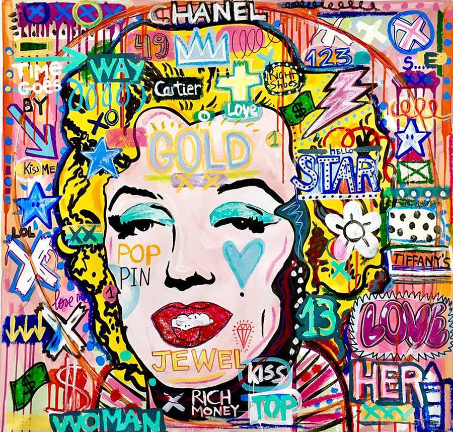 Marilyn Monroe Graffiti Digital Art by Riley Banks - Pixels