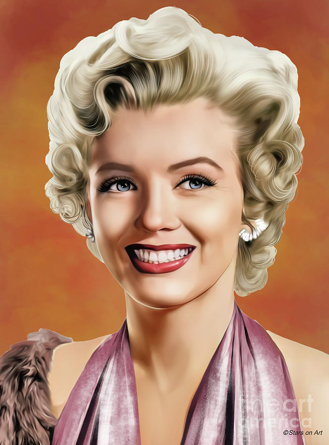 Marilyn Monroe illustrated -b1 Painting by Movie World Posters