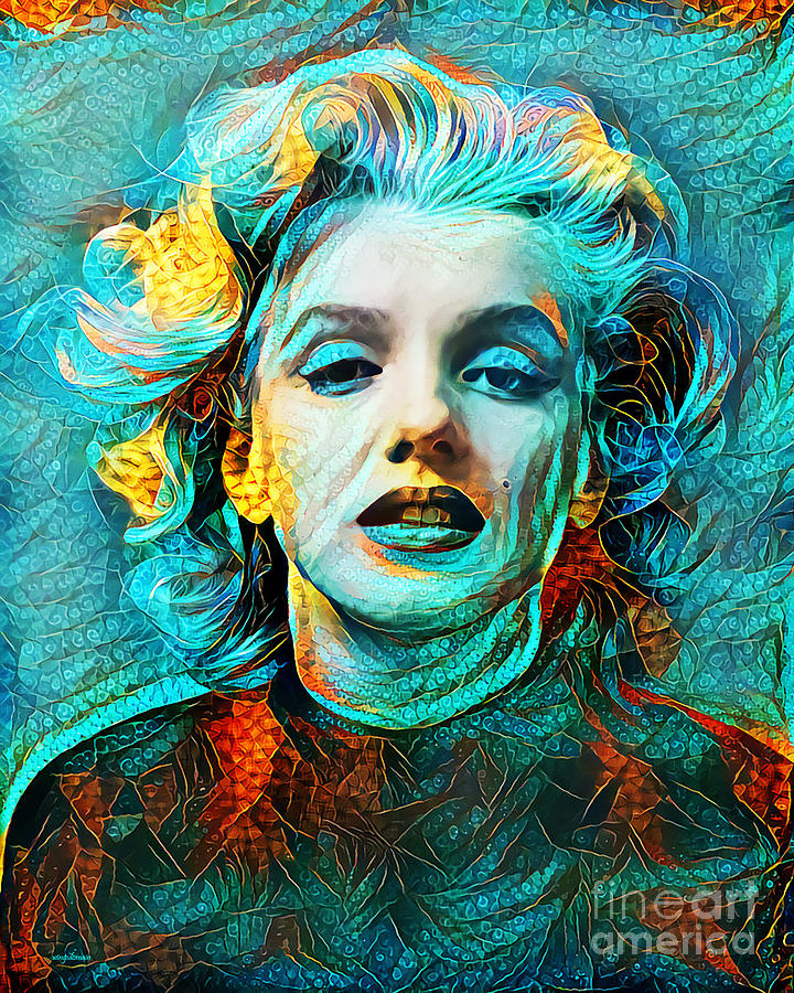 Marilyn Monroe in Contemporary Vibrant Color Motif 20200506a Photograph by Wingsdomain Art and Photography