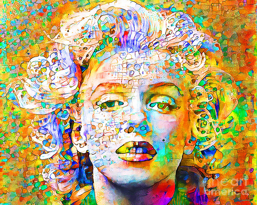 Marilyn Monroe in Contemporary Vibrant Colors 20200708v3 Photograph by Wingsdomain Art and Photography