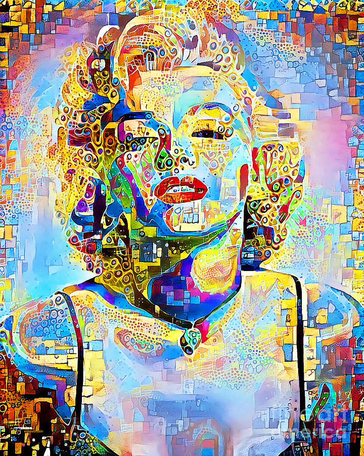 Marilyn Monroe in Contemporary Vibrant Happy Color Motif 20200427 Photograph by Wingsdomain Art and Photography