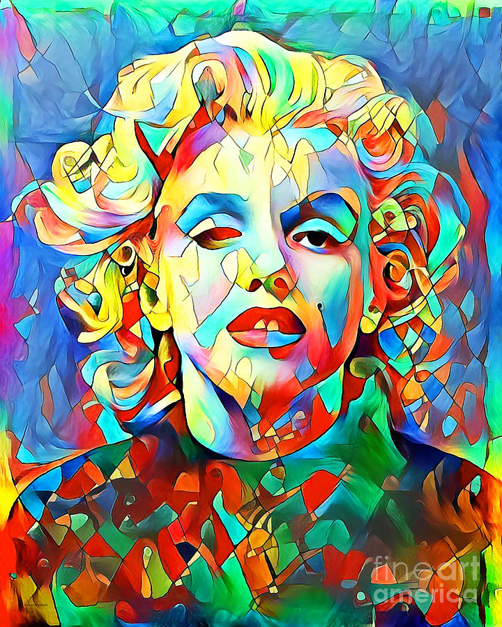 Marilyn Monroe in Vibrant Painterly Colors 20200516 Photograph by Wingsdomain Art and Photography