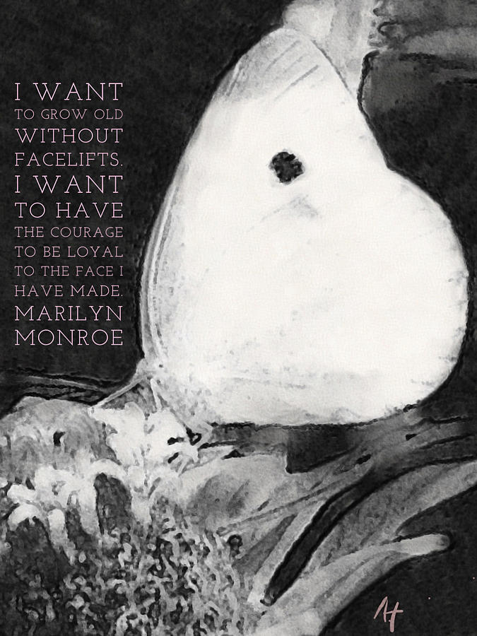 Marilyn Monroe Inspirational Quote with Butterfly Painting by AList Art Gallery Marilyn Monroe Inspirational Quote with Butterfly Painting by AList Art Gallery
