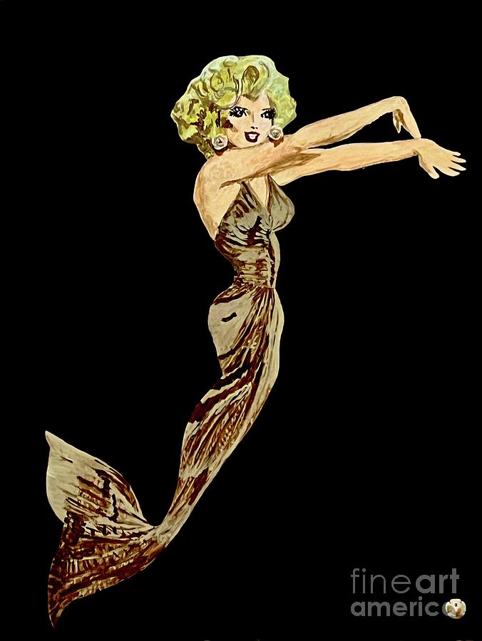 Marilyn Monroe Mermaid - MERilyn Monroe Mixed Media by AMie VREEken ...