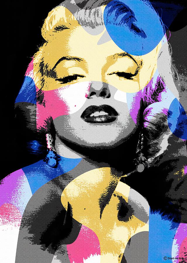 Marilyn Monroe modernized portrait Mixed Media by Movie World Posters