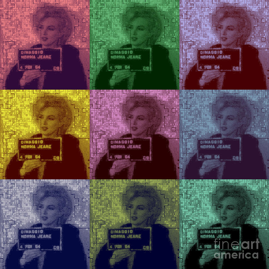 Marilyn Monroe Digital Art - Marilyn Monroe Mugshot Warhol style by Jean luc Comperat