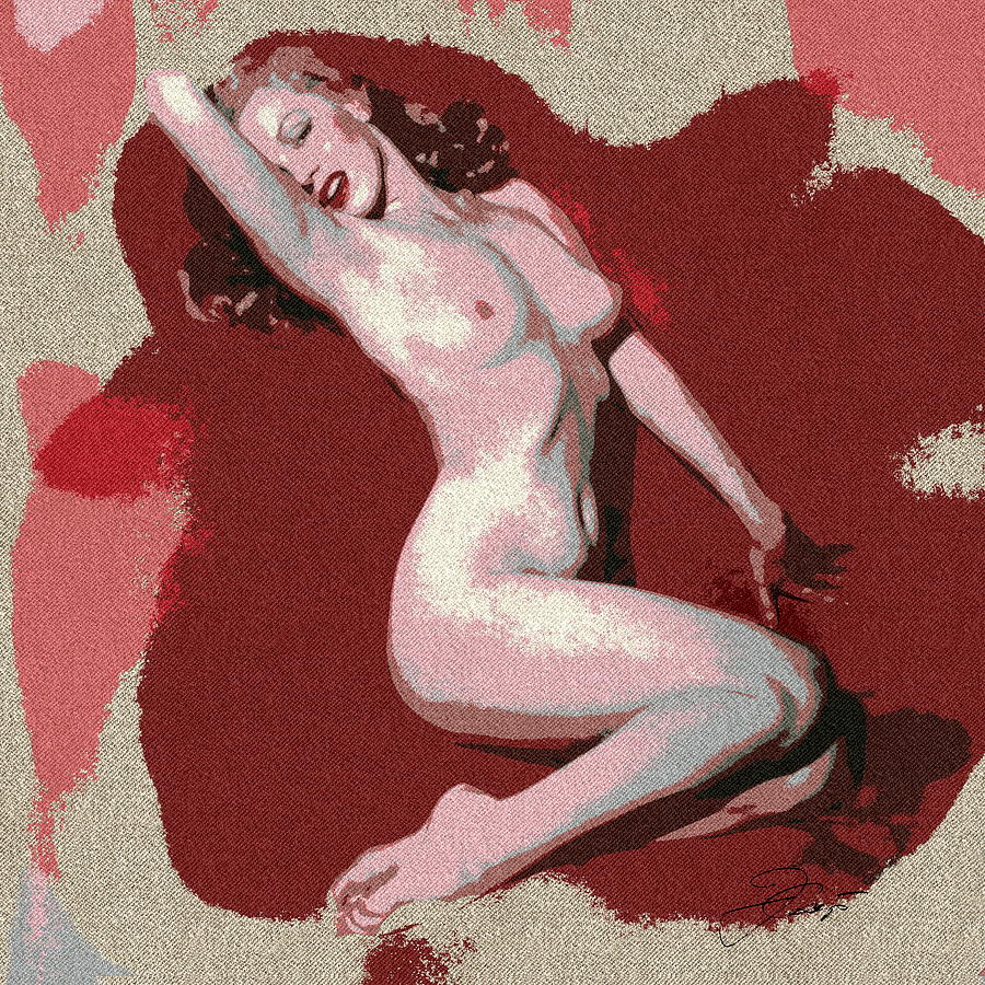 Marilyn Monroe Nude Digital Art by Jerzy Czyz