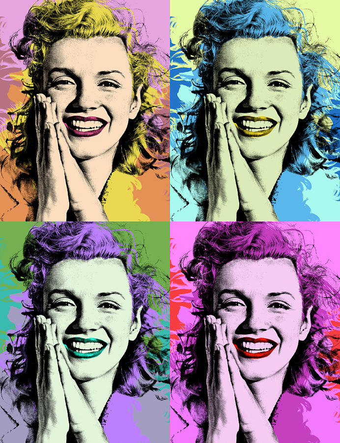 Marilyn Monroe Mixed Media - Marilyn Monroe pop art - D by Movie World Posters