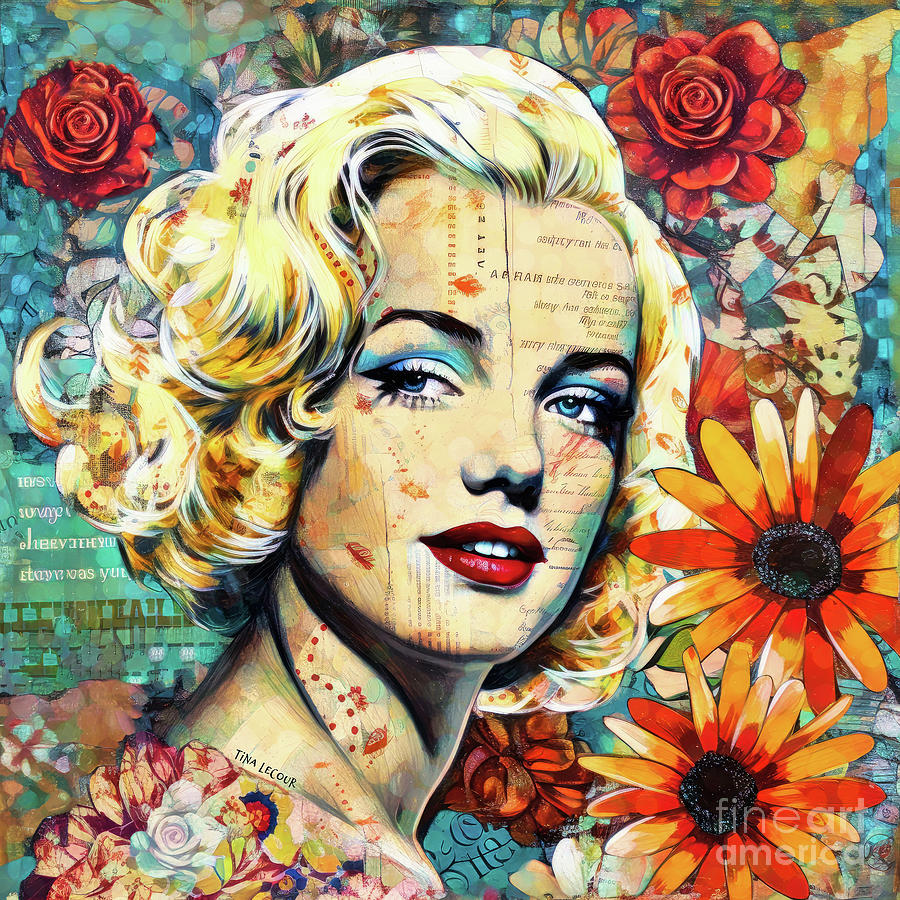 Marilyn Monroe Portrait Painting by Tina LeCour