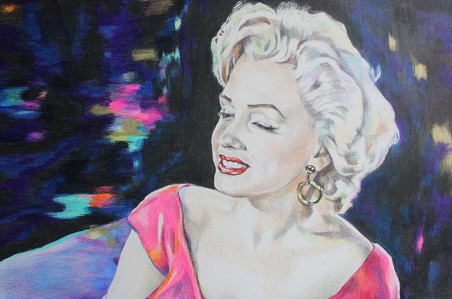 Marilyn Monroe smiling Drawing by Lucia Hoogervorst