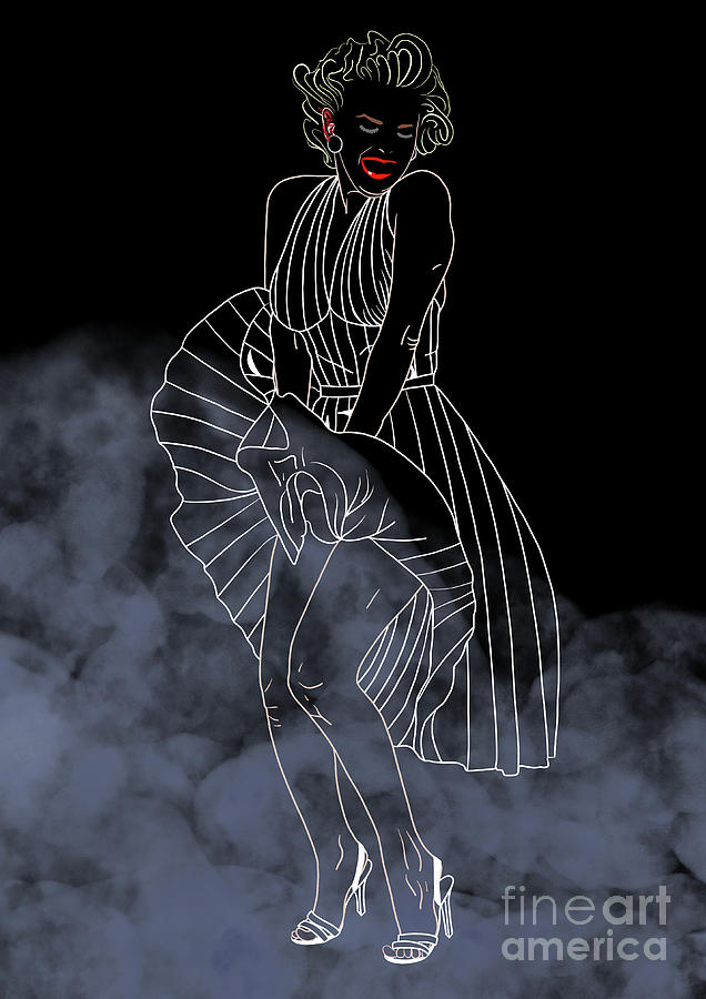 Marilyn Monroe Smoke Digital Art by Marisol VB