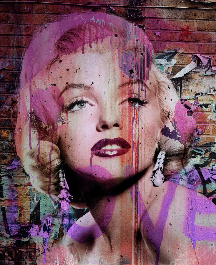 Marilyn Monroe Wall Digital Art by Mike Taylor - Fine Art America