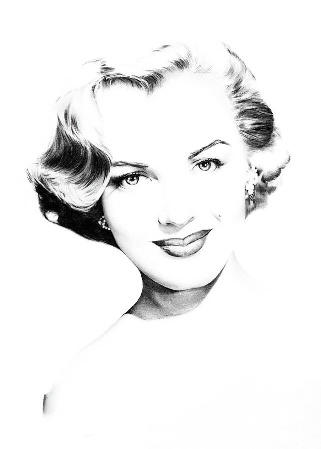 Hollywood Drawing - Marilyn Monroe young by Dirk Richter
