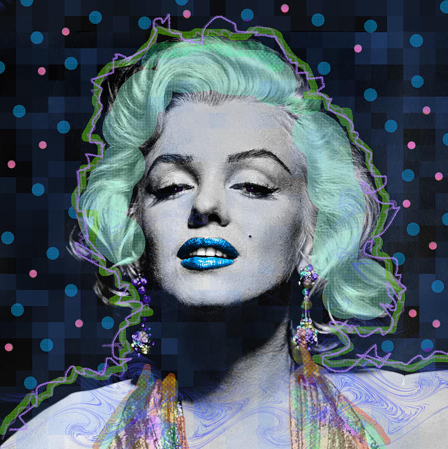 Marilyn Pop Blue Digital Art by Pop Art World - Fine Art America