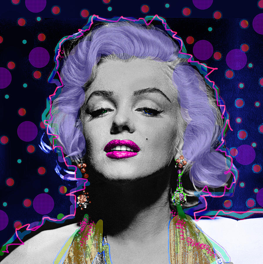 Marilyn Pop Purple Digital Art by Pop Art World