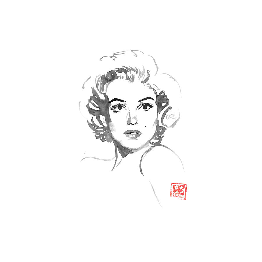 Marilyn Surprised Drawing by Pechane Sumie - Fine Art America