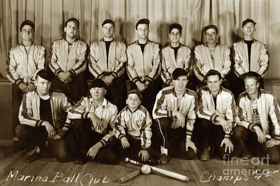 Marina Photograph - Marina Baseball Club Champs 1948 by Monterey County Historical Society