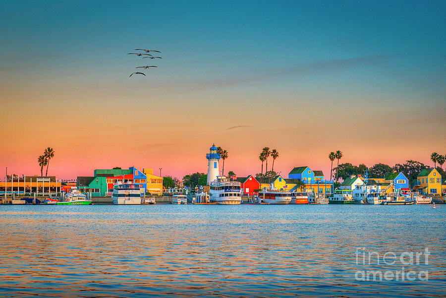 Marina del Rey Village Sunset Photograph by David Zanzinger
