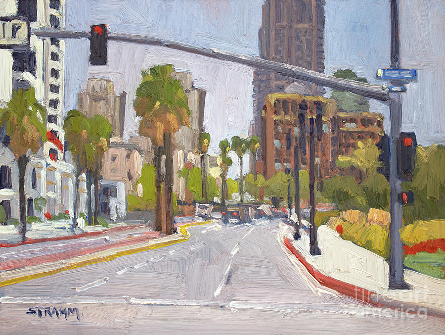Marina District - San Diego, California Painting by Paul Strahm