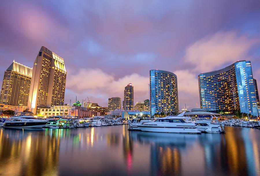 Marina Nights, Marina Reflections Photograph by Joseph S Giacalone