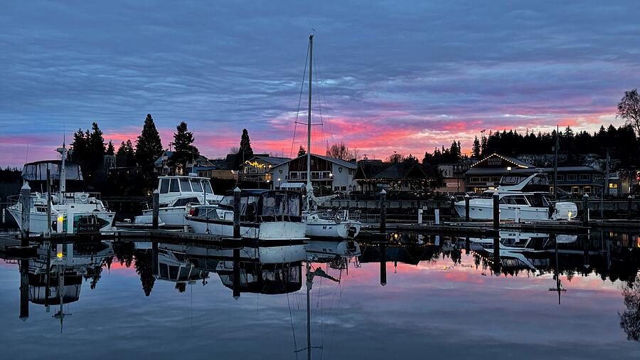Marina Sunrise - Blue Hour Photograph by Jerry Abbott