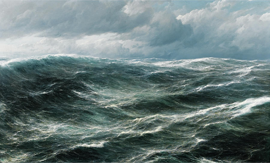 Hugo Painting - Marine 1906 by Hugo Schnars-Alquist