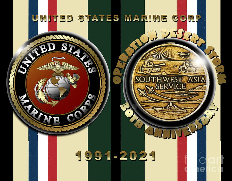 Marine 30th Desert Storm Digital Art by Bill Richards