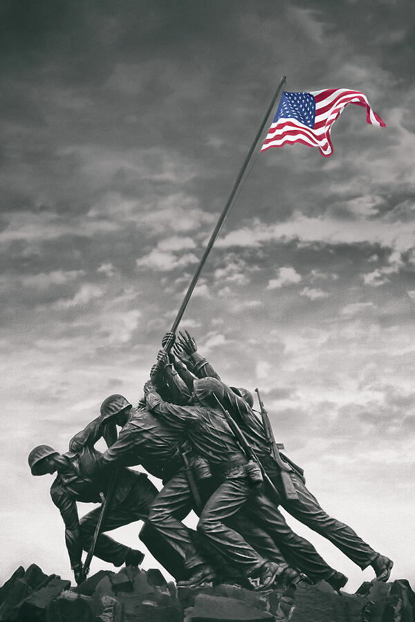 Marine Corps War Memorial Raising The Flag  Photograph by Carol Japp