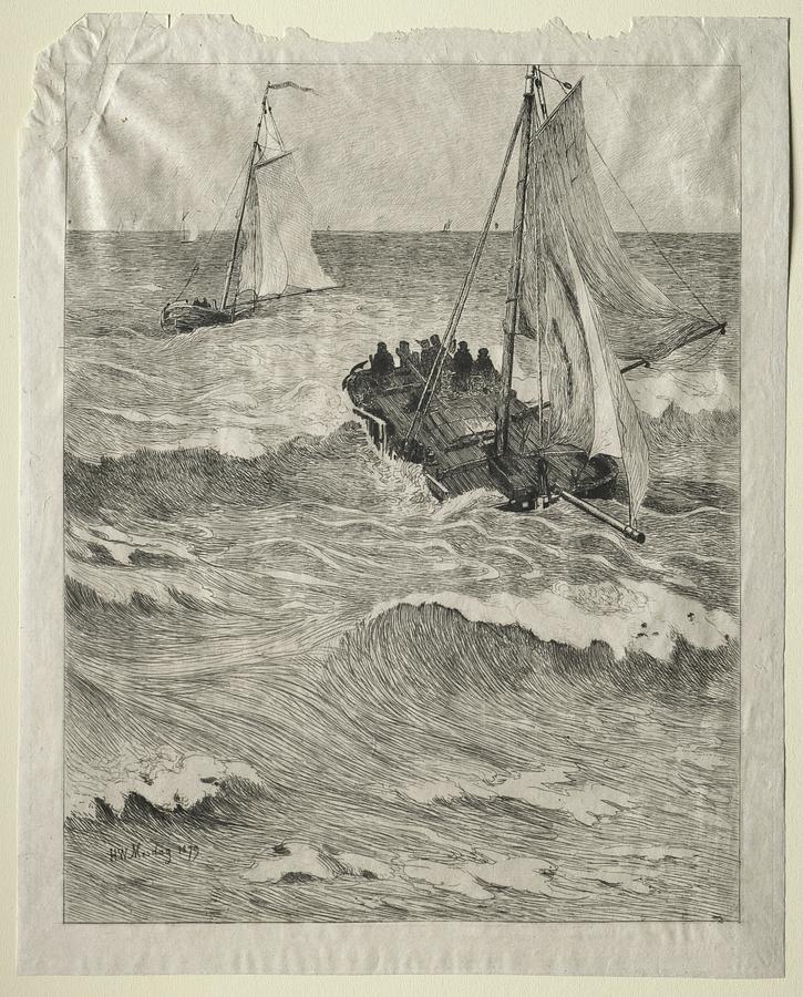 Marine Scene 1879 Hendrik Willem Mesdag  Painting by MotionAge Designs