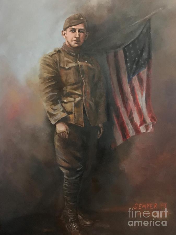 Marine Veteran - World War I Painting by Jan Dappen