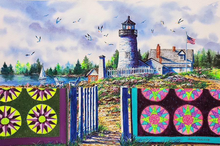 Mariners Compass Painting by Diane Phalen