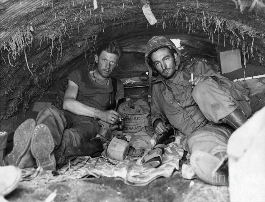 Marines Sheltering, Iwo Jima, 1945 Photograph by Karl Thayer Soule