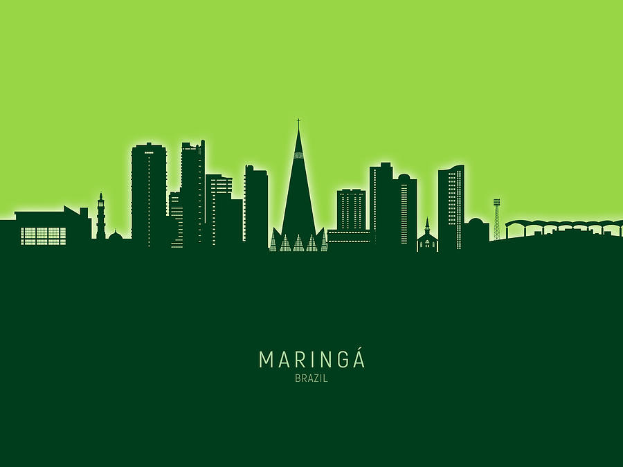 Maringa Skyline Brazil #65 Digital Art by Michael Tompsett