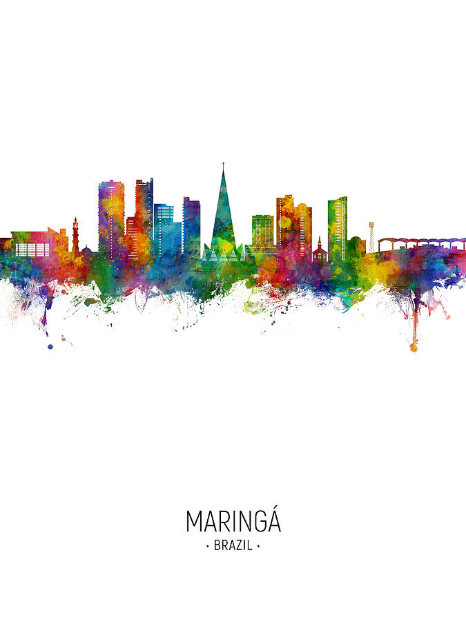 Maringa Skyline Brazil #70 Digital Art by Michael Tompsett