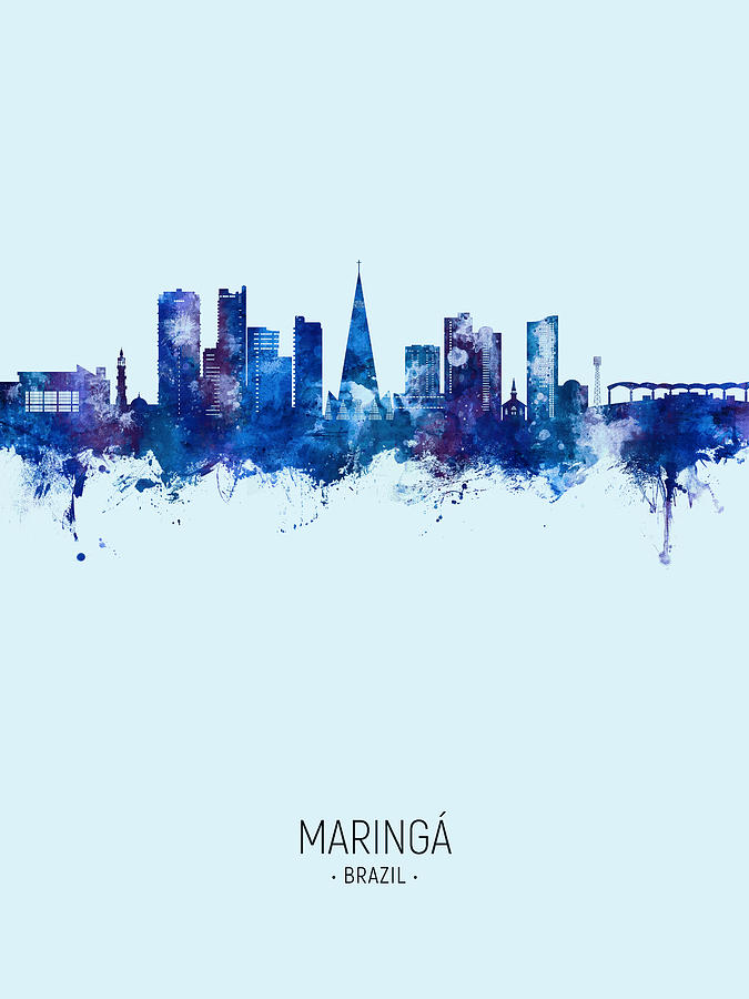 Maringa Skyline Brazil #72 Digital Art by Michael Tompsett