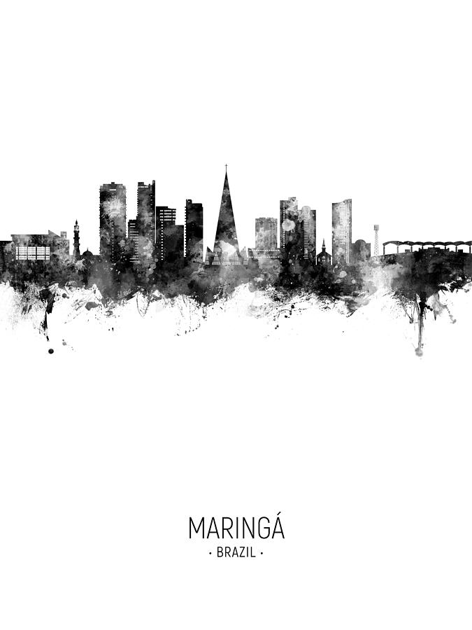 Maringa Skyline Brazil #74 Digital Art by Michael Tompsett
