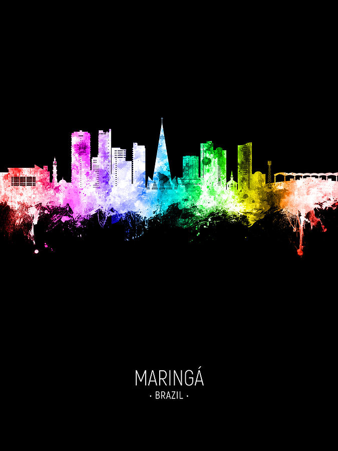 Maringa Skyline Brazil #76 Digital Art by Michael Tompsett