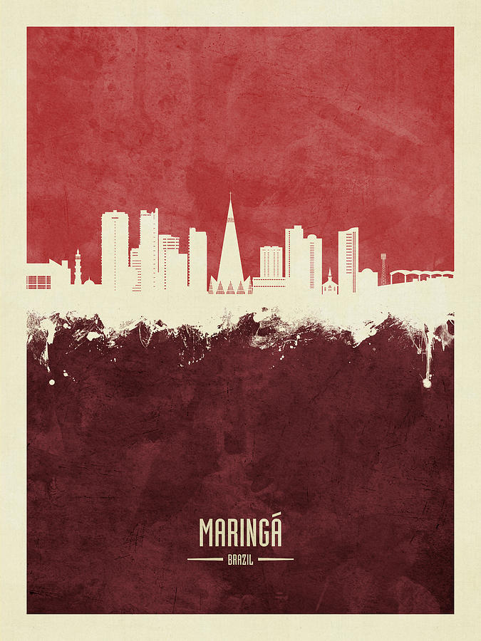 Maringa Skyline Brazil #78 Digital Art by Michael Tompsett