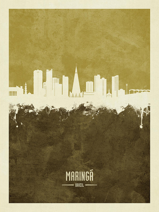 Maringa Skyline Brazil #79 Digital Art by Michael Tompsett
